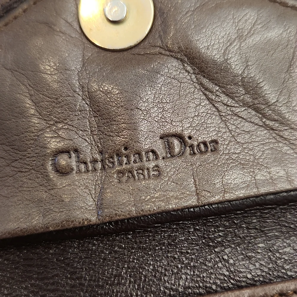 Authentic Christian Dior Vintage Leather Brown Coin Purse - Picture 4 of 10